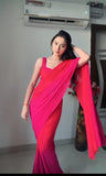 Quick Draping Red Georgette Saree: Bold and Beautiful in Just One Minute