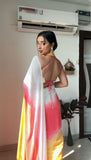 Quick & Stunning Multi One-Minute Wear Multi Color Saree for Effortless Elegance