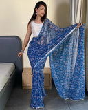 One Minute Wear Blue Georgette Saree: A Blend of Elegance and Simplicity for All Events