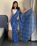 One Minute Wear Blue Georgette Saree: A Blend of Elegance and Simplicity for All Events