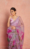 Effortless Elegance: Organza Ready-to-Wear Saree with Stitched Blouse Included