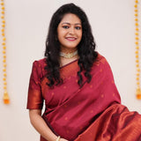 Premium Maroon Kanjivaram Silk Saree with Gorgeous Pallu and Matching Border