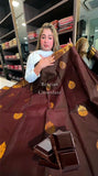 Belgium Dark Chocolate Color Kanjivaram Soft Silk Saree